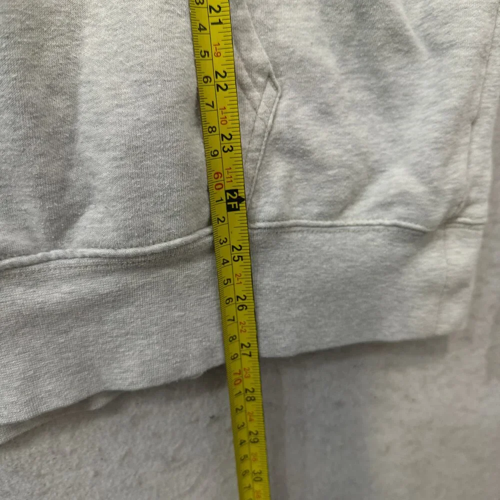 The North Face Men's Heather Gray Fleece Pullover Hoodie Drawstring Logo Size L